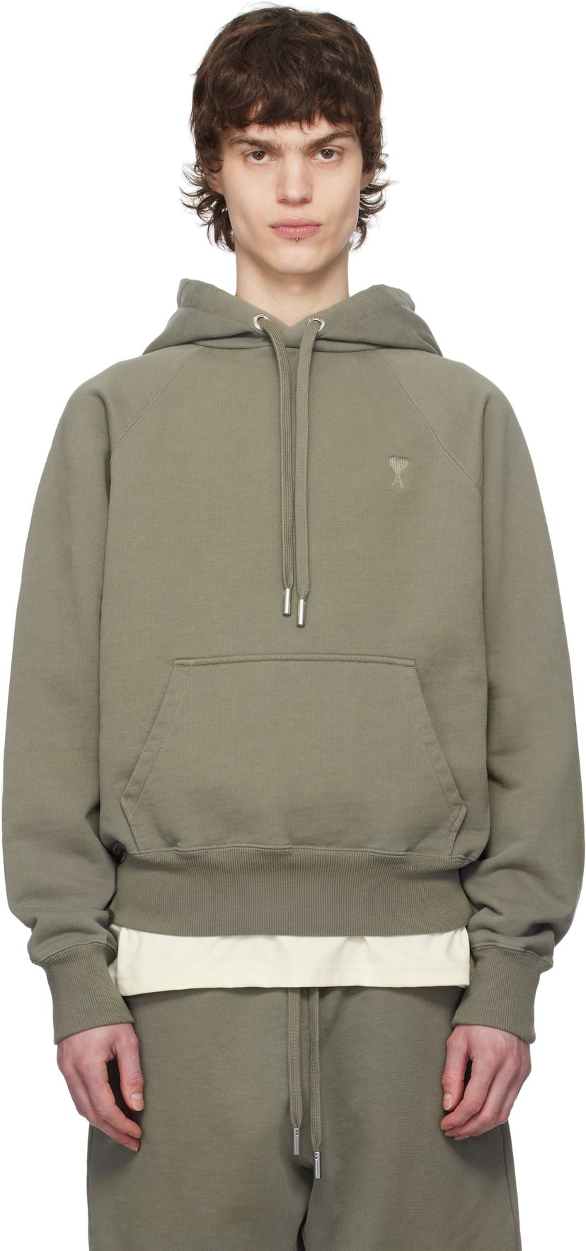 Світшоти AMI AMI Paris Ami de Coeur Cotton Hoodie Зелений | USW274.747