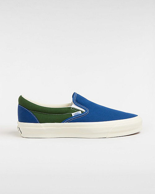 Кросівки та взуття Vans Premium Slip-on 98 Shoes (deep Teal Plaid) Unisex Green, Size 2.5 Синій | VN000CSEY7G