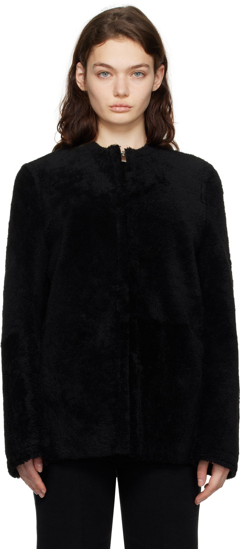 Куртка TOTEME TOTEME Zipped Teddy Shearling Jacket чорний | 251-WRO0184-LE0048