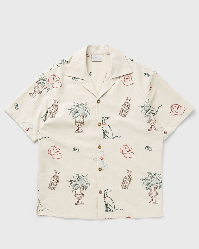 Сорочка Drôle de Monsieur Drôle de Monsieur Country Club Embroidered Shirt XL бежевий | G-SH214-CO198-EC