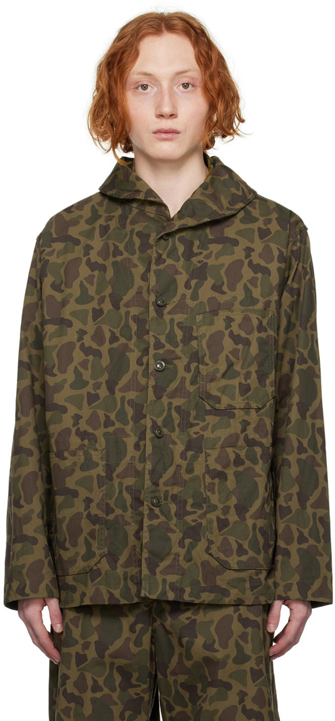Сорочка Engineered Garments Camouflage Print Utility Jacket Зелений | 23S1D042