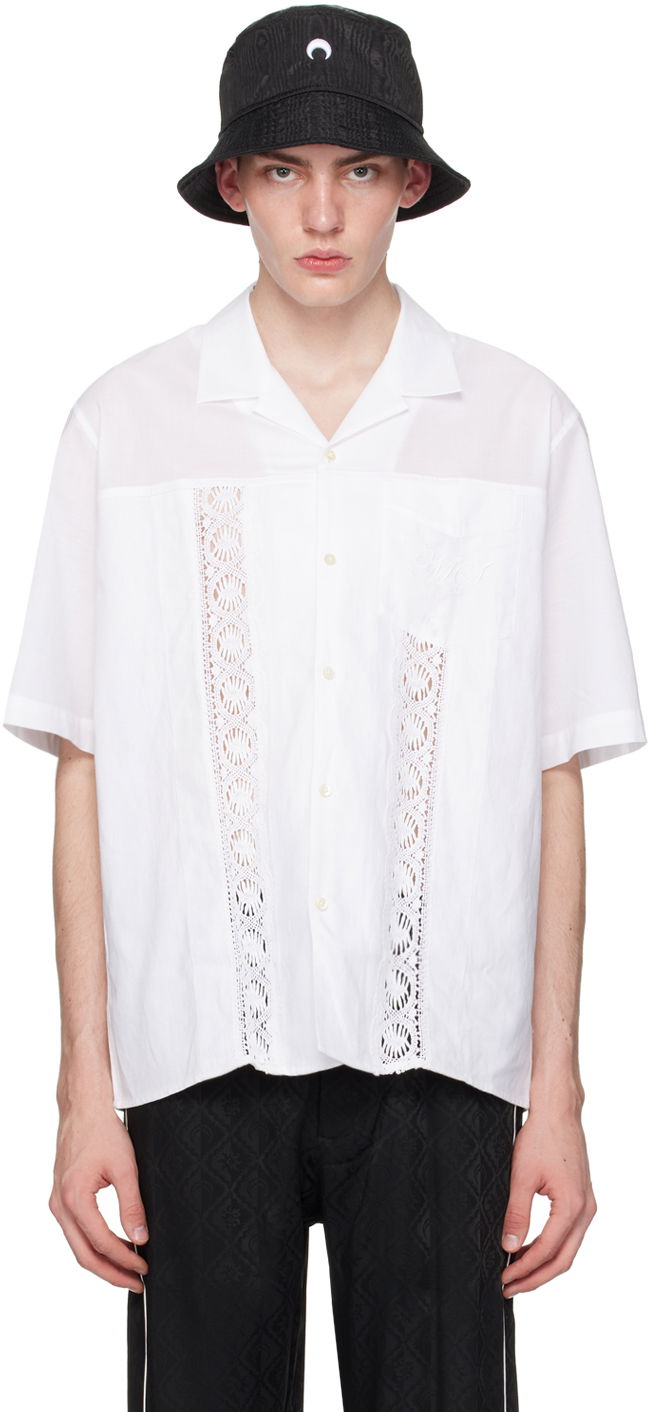 Сорочка Marine Serre Regenerated Household Shirt білий | USI016 UWOV0007