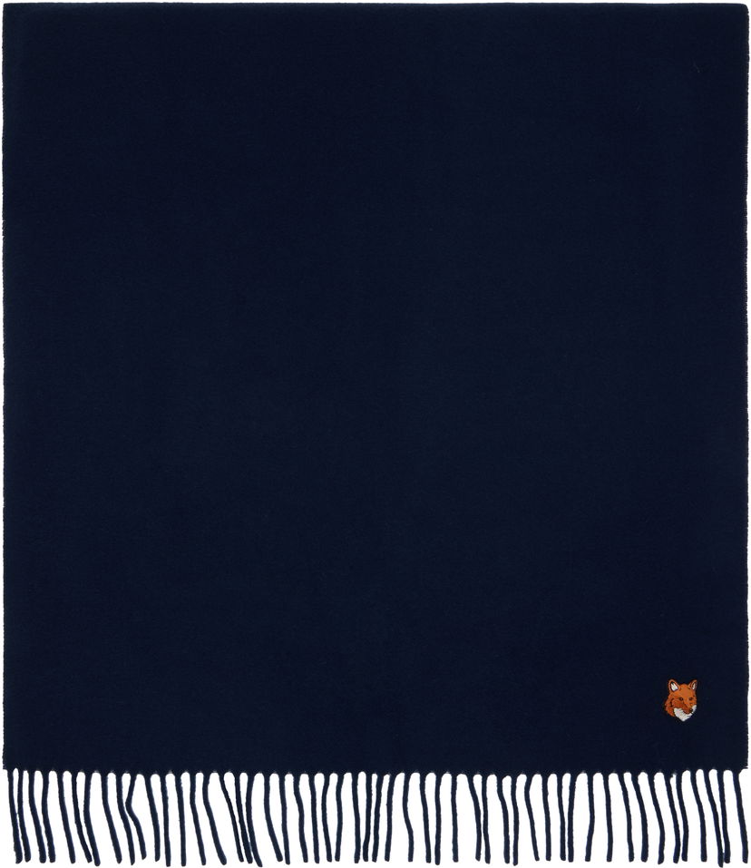 Шарф MAISON KITSUNÉ Fox Head Scarf темно-синій | PM06201BT3004