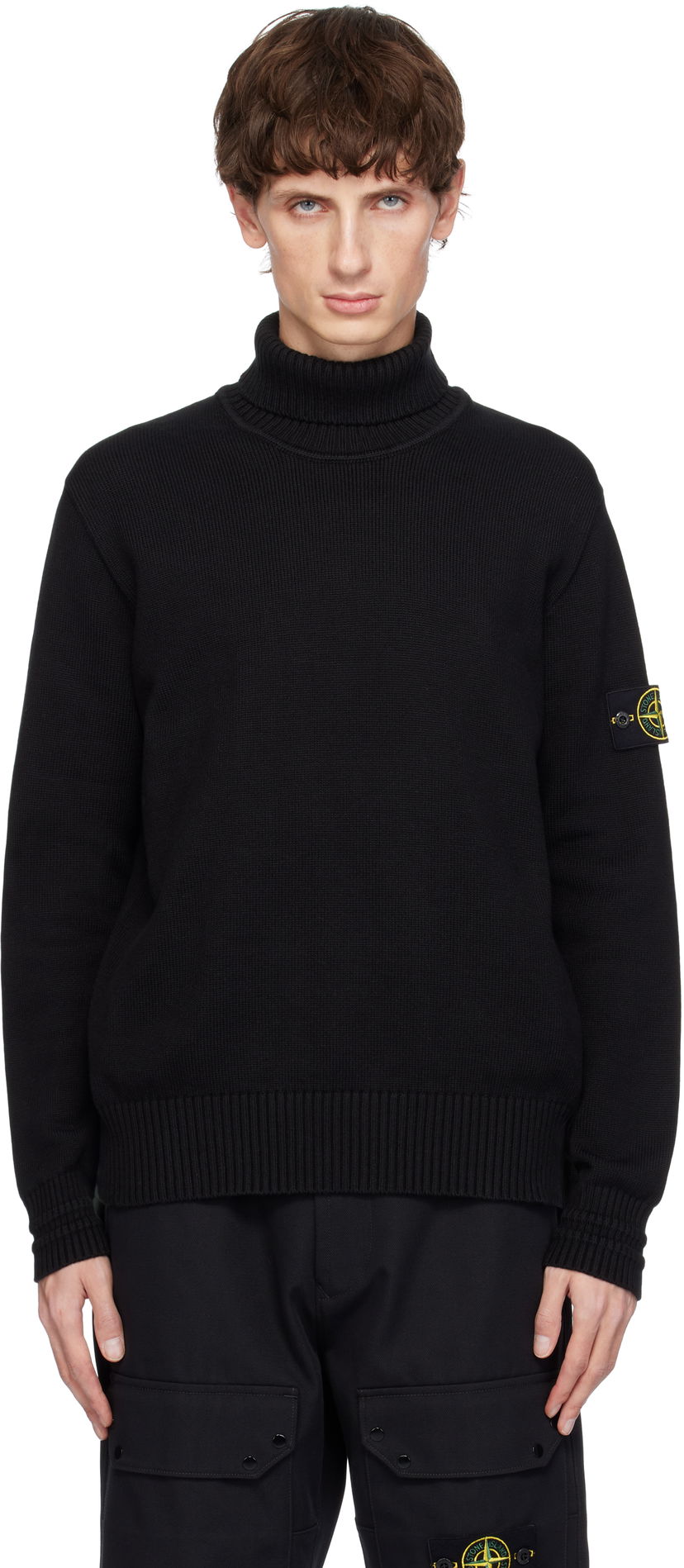 Cветр Stone Island Cotton Turtleneck чорний | 8115505A2