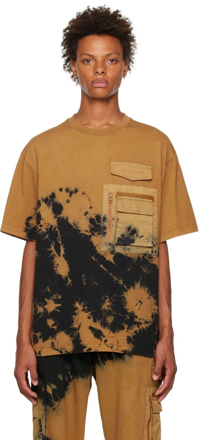 Футболка Feng Chen Wang Feng Chen Wang Bleached Pocket T-Shirt Коричневий | FMF14TS02