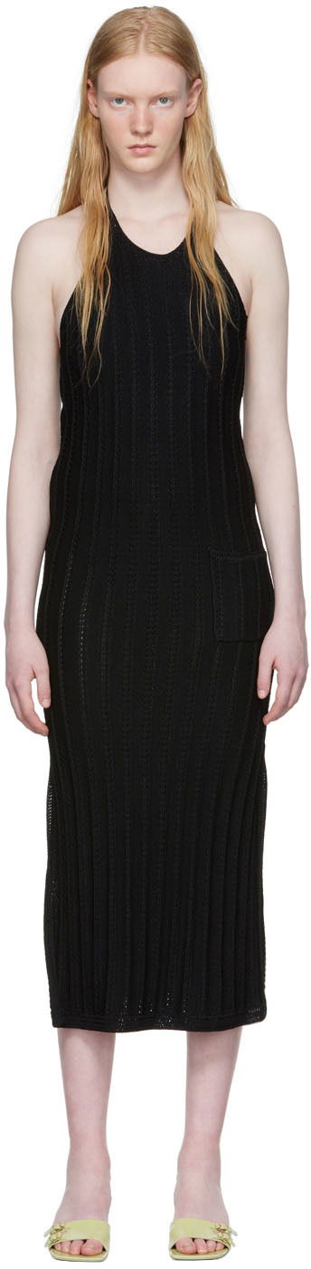 плаття GANNI Sleeveless Open Back Rayon Midi Dress чорний | K1754