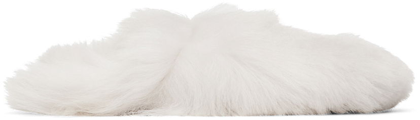 Одяг Yves Salomon Yves Salomon Toscana Lambskin Slippers білий | 25W23WAA342XXTOSX