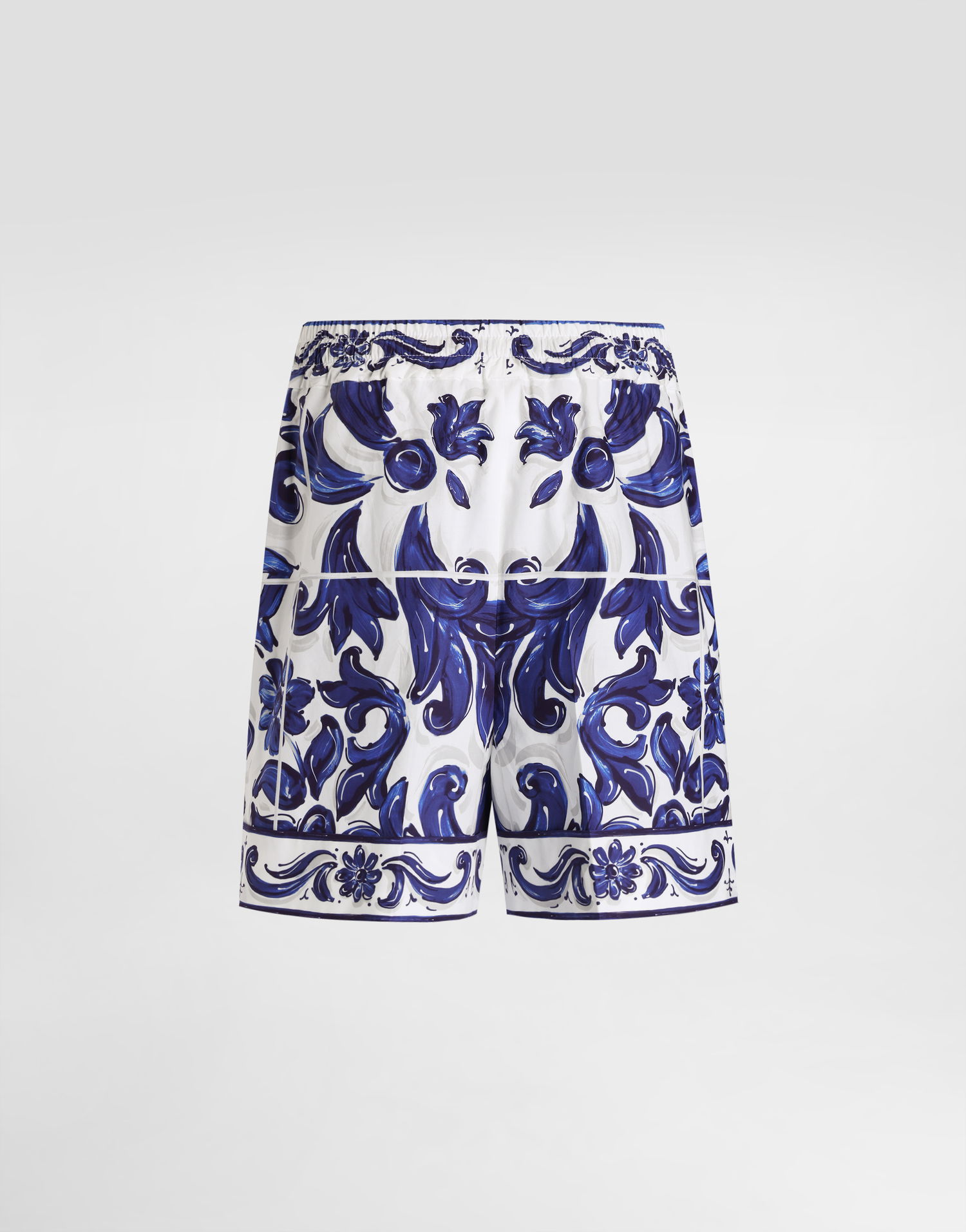 Шорти Dolce & Gabbana Dolce & Gabbana Majolica-Print Poplin Shorts Синій | I3J37WFI5JPHB5DQ, 1