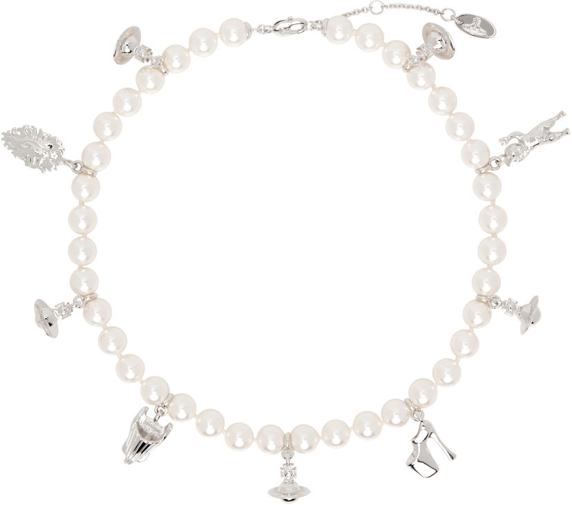 Кольє Vivienne Westwood Pearl Necklace with Charms Металік | 63010131-02P103-