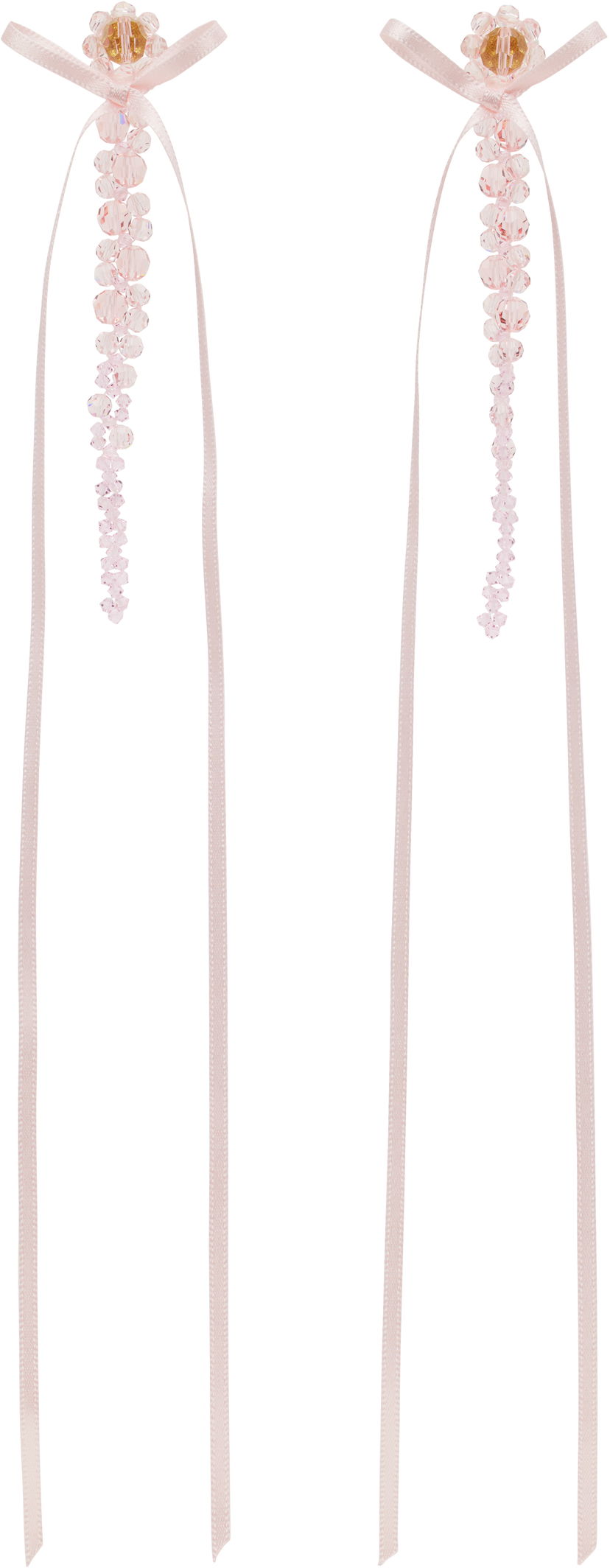 Сережки Simone Rocha Simone Rocha Bow Ribbon Drip Earrings Рожевий | ERG410S 0903