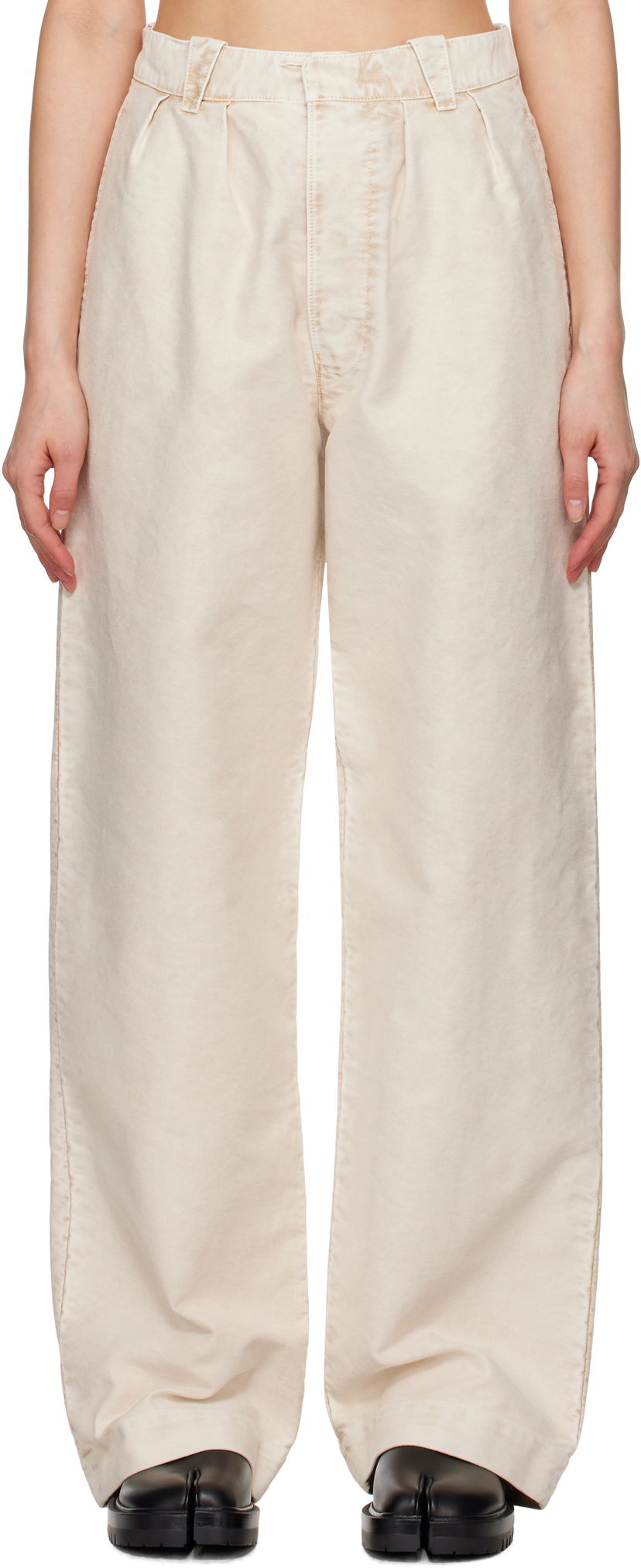 Штани Maison Margiela Maison Margiela Wide-Leg Trousers бежевий | S51KA0600 S76543