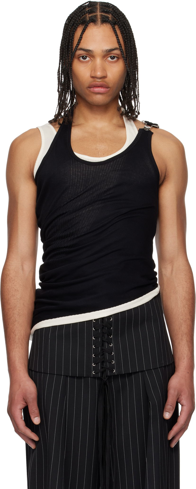 Безрукавка Jean Paul Gaultier Jean Paul Gaultier 'The Red Draped Double' Tank Top чорний | 25/34-F-DB053-J092-0003