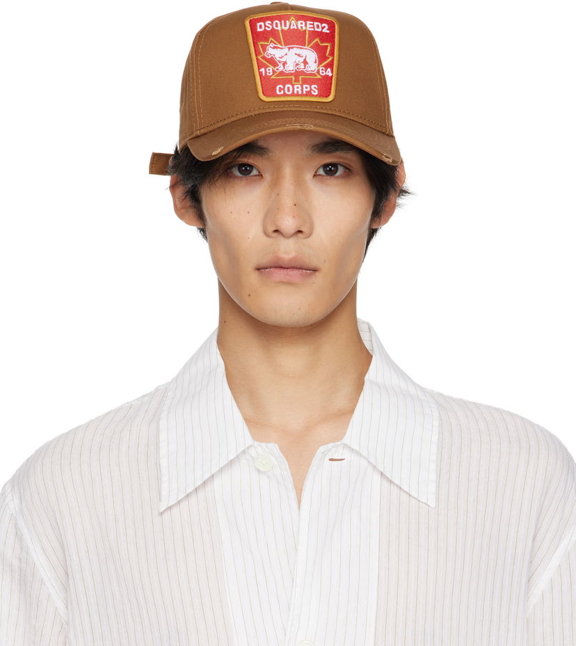 Кепка DSQUARED2 Dsquared2 Canadian Patch Baseball Cap Коричневий | BCM0367_05C00001_5092