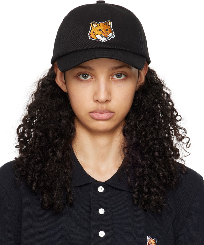 Кепка MAISON KITSUNÉ Large Fox Head 6P Cap чорний | MM06103WW0096