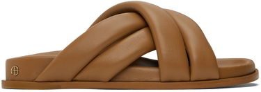 Кросівки та взуття Anine Bing Lizzie Padded Leather Slides Коричневий | A-14-4028-230, 0