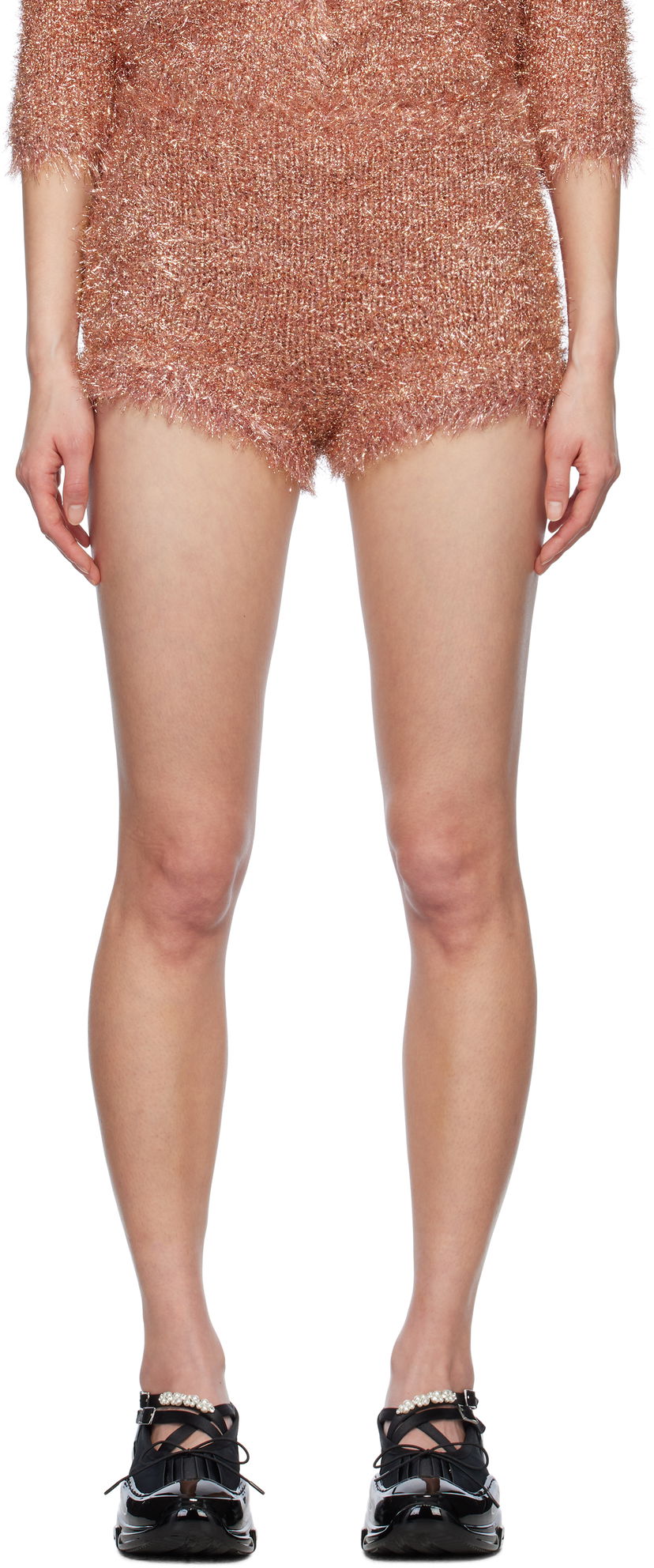 Шорти Simone Rocha Simone Rocha Tinsel Knit Shorts Рожевий | PRMK3 0664