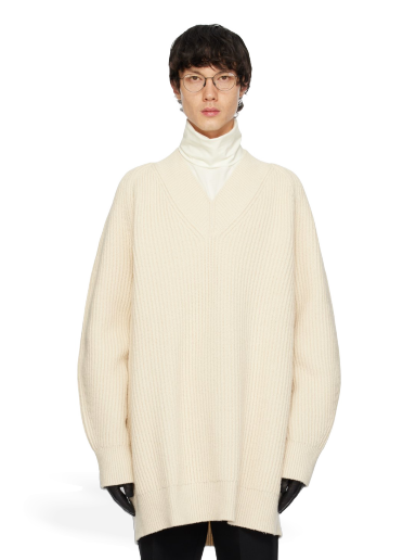 Cветр Jil Sander V-Neck Sweater білий | J22GP0192_J14698