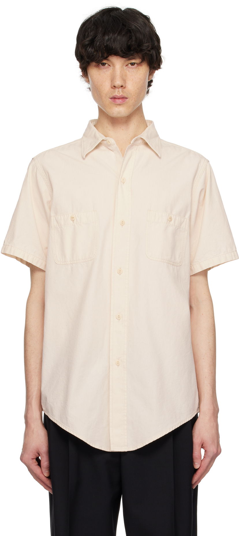 Сорочка Maison Margiela Maison Margiela Chambray Short Sleeve Shirt бежевий | S50DR0010 M30022