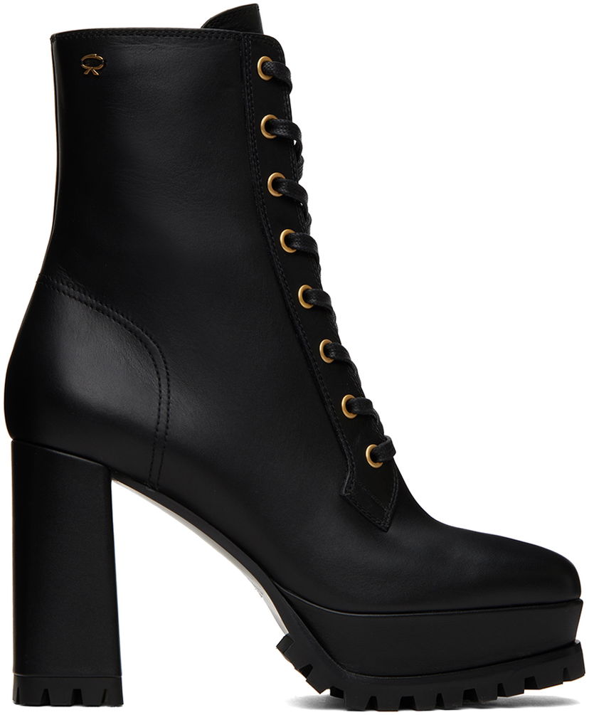Кросівки та взуття Gianvito Rossi Platform Lace-Up Boots чорний | G73077.70RIC.VGI