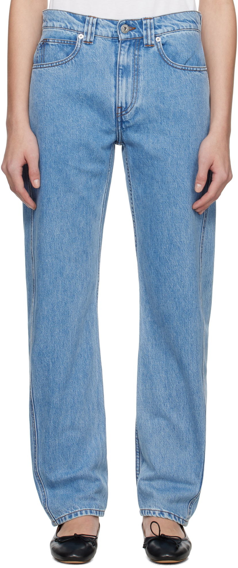 Джинси JW Anderson JW Anderson Twisted Slim Leg Jeans Синій | DT0111-PG1774