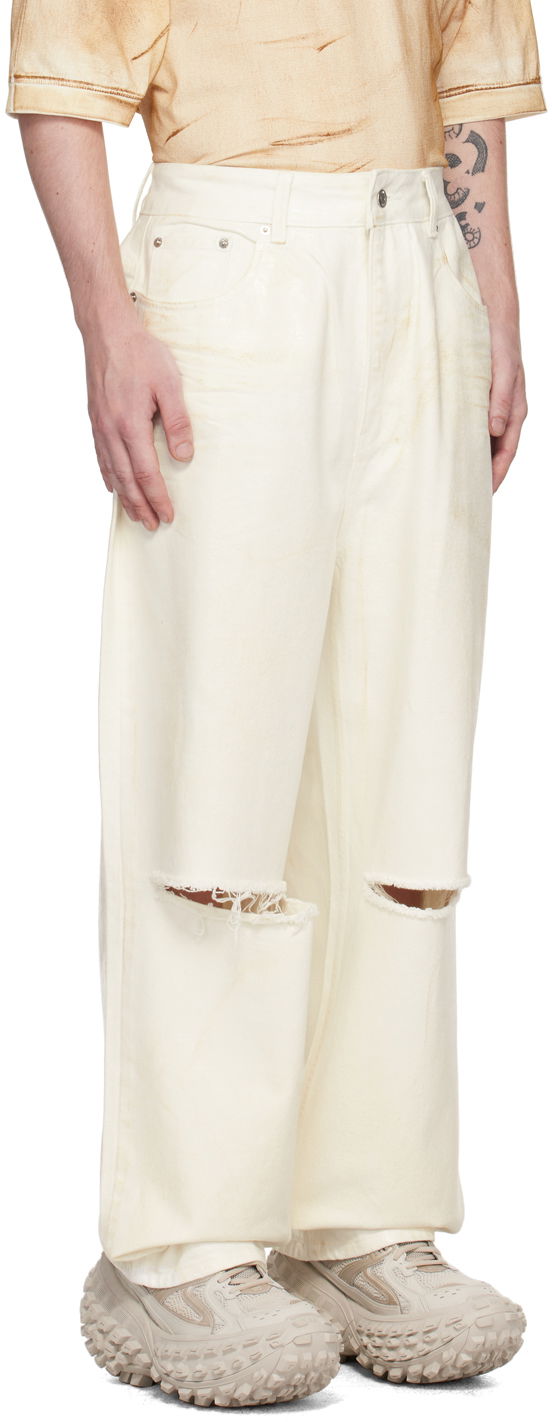 Джинси We11done Foil Coated Relaxed-Fit Jeans білий | WD-DP1-23-342-M-WH, 1