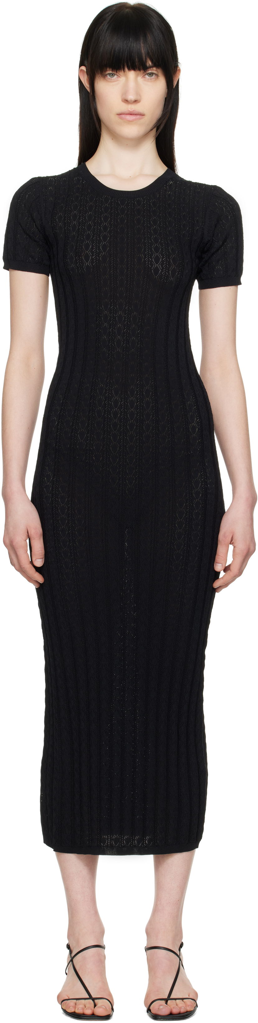 плаття Loulou de Saison Loulou de Saison Aruba Midi Dress чорний | ARUBA