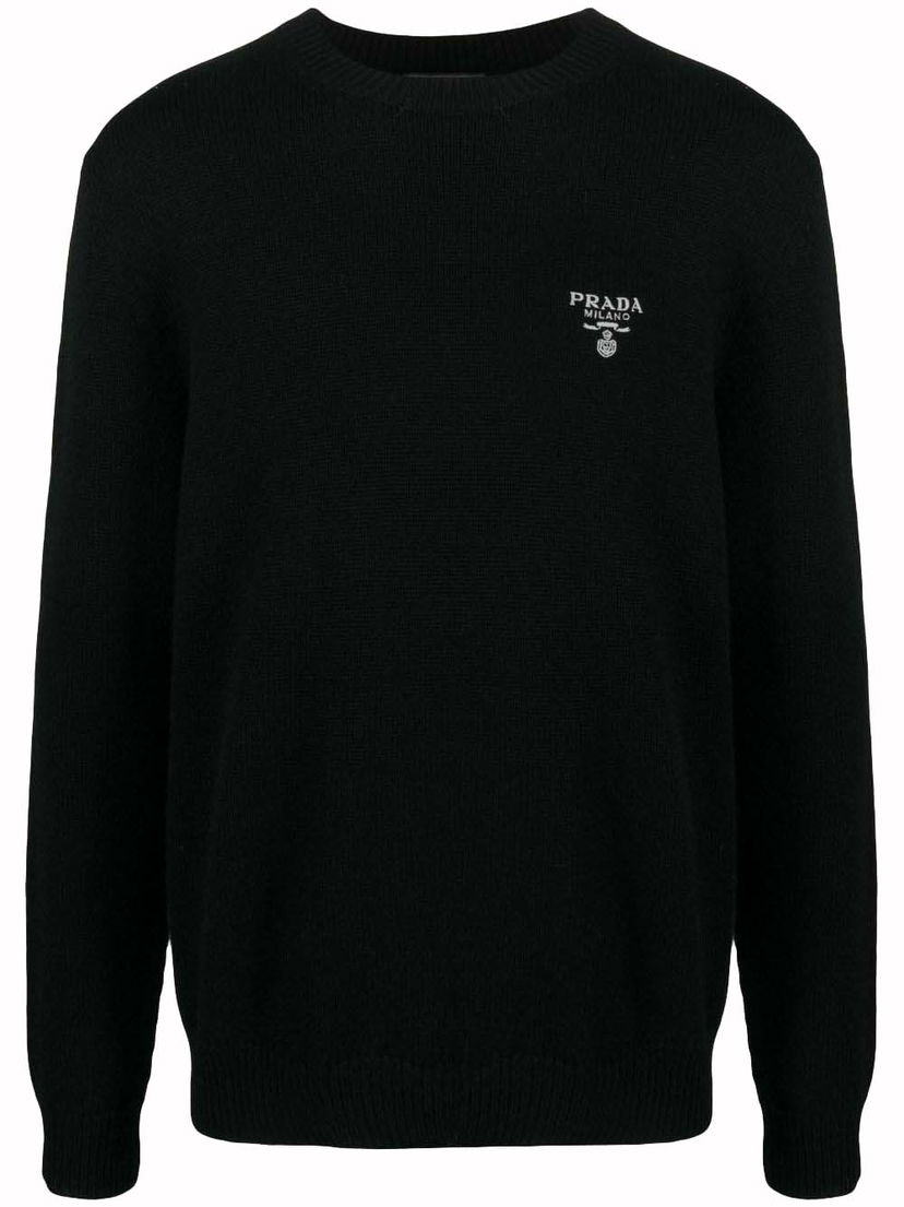 Cветр Prada Cashmere Logo Knitwear чорний | UMB424S22211LM