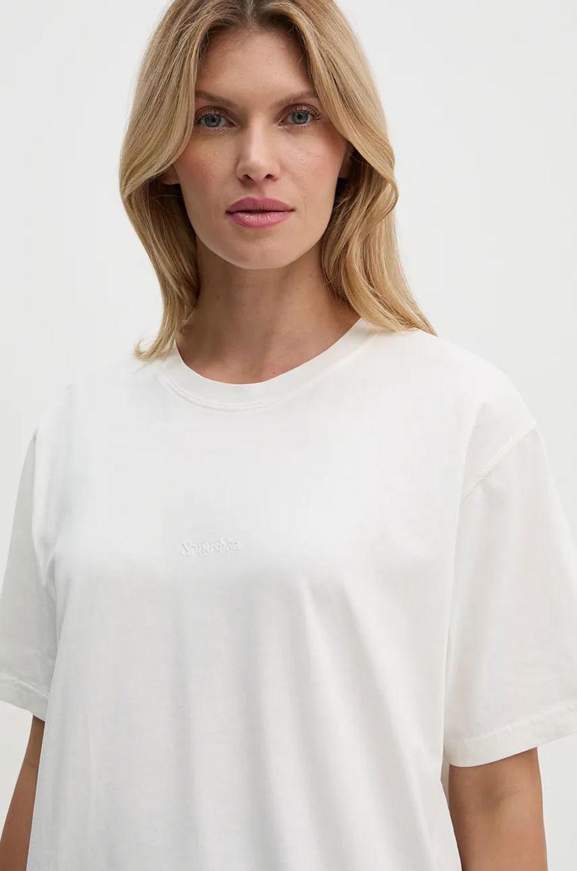 Футболка Nanushka Oversized Fit Cotton Tee білий | NU24CRSH00300