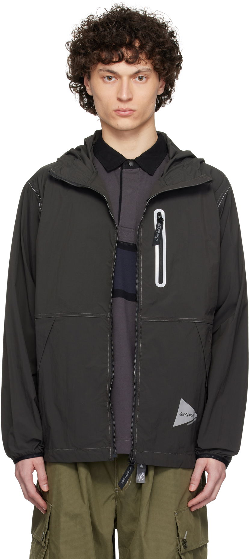 Вітровка and wander Gramicci Edition Brushed Nylon Jacket Зелений | GUJ5-S3000