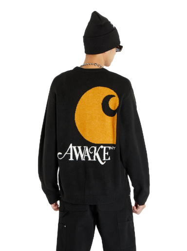 Cветр Awake NY x Carhartt WIP Cardigan чорний | AWK-CAR23-KN001-BLA