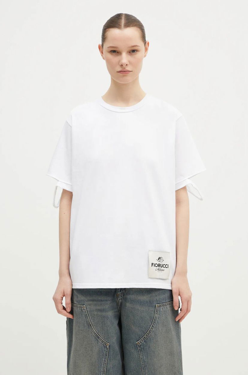 Футболка Fiorucci Distressed Tie-Sleeve Graphic T-Shirt білий | M01FMTSH101CJ01WH06
