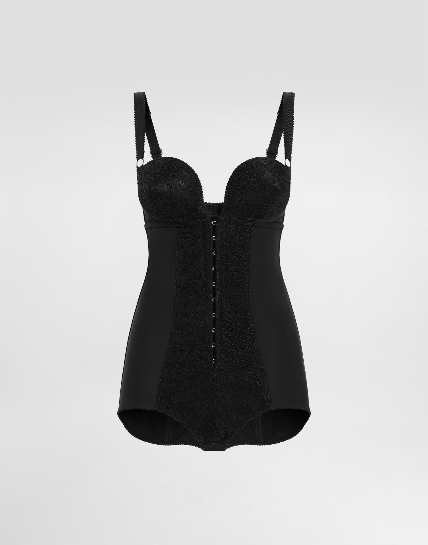 Боді Dolce & Gabbana Dolce & Gabbana Lace Bodysuit with Deep Neckline and Conical Cups чорний | F7AR0TGDC1ON0000, 0