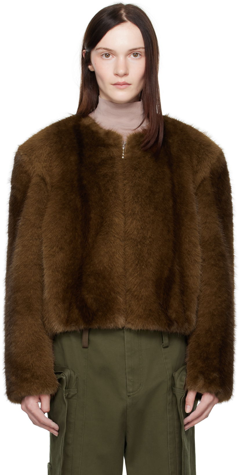 Куртка STAND STUDIO Faux-Fur Jacket Коричневий | 66411-9019