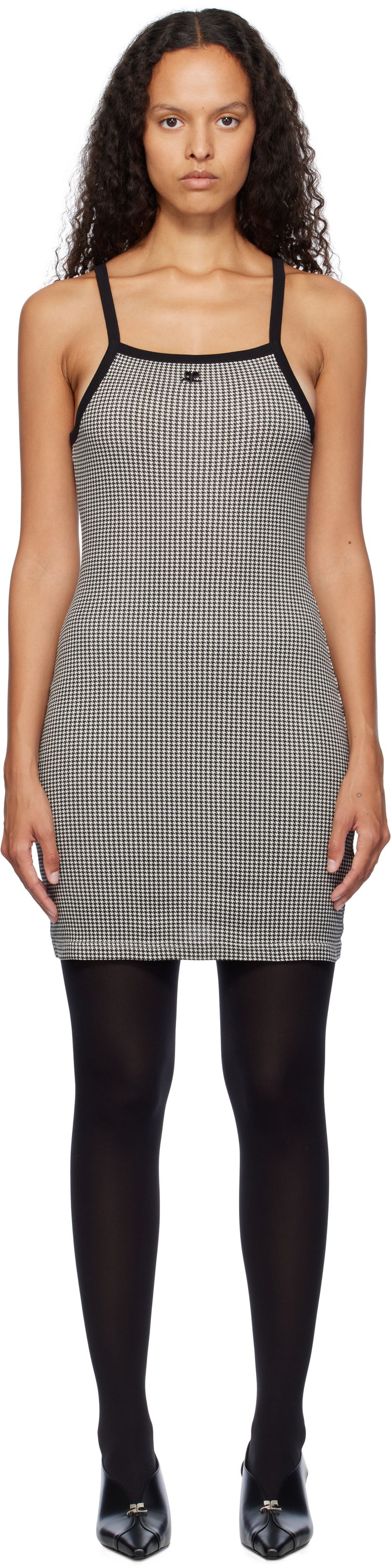 плаття Courrèges Courrèges Houndstooth Mini Dress чорний | 324JRO458JS0167