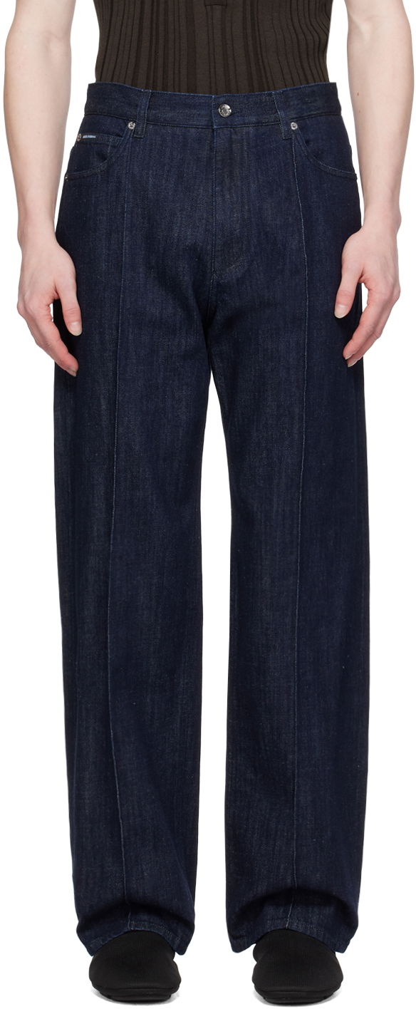 Джинси Dolce & Gabbana Seamed Jeans Синій | GWVNXD G8KG6