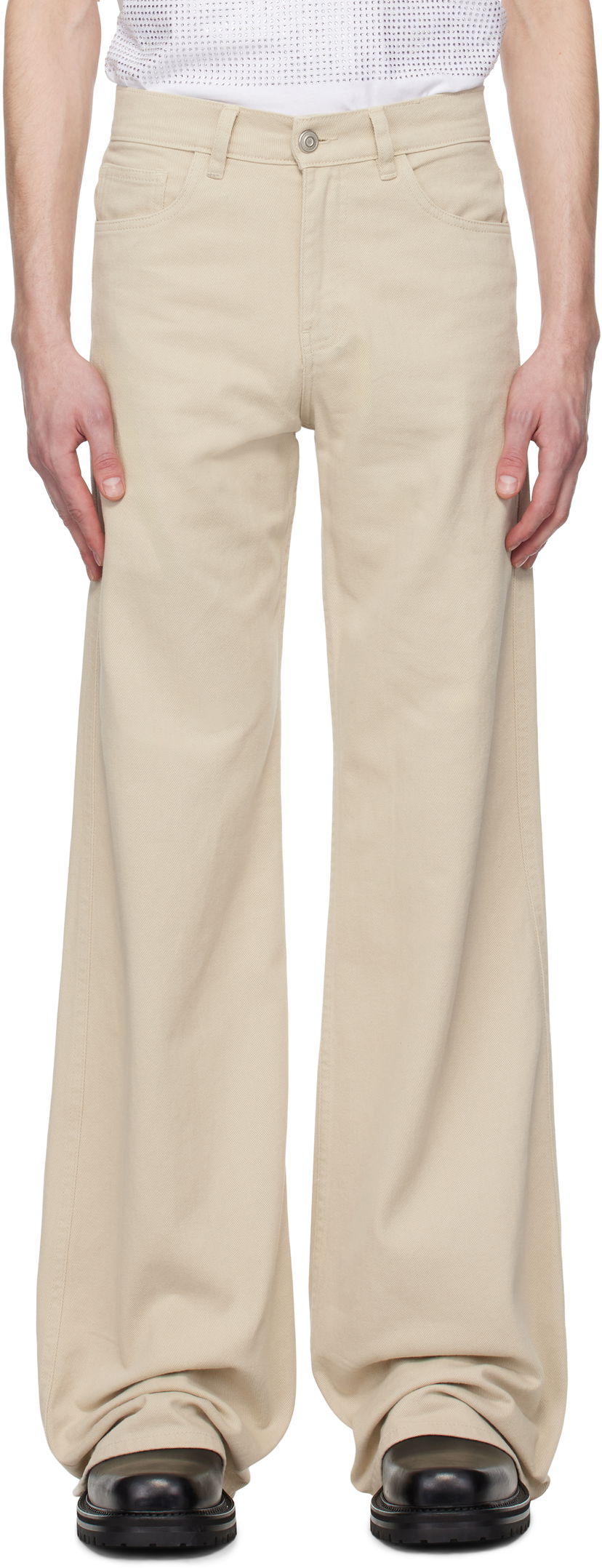 Штани Coperni Coperni Wide Leg Jeans бежевий | COPP95F2021MEN