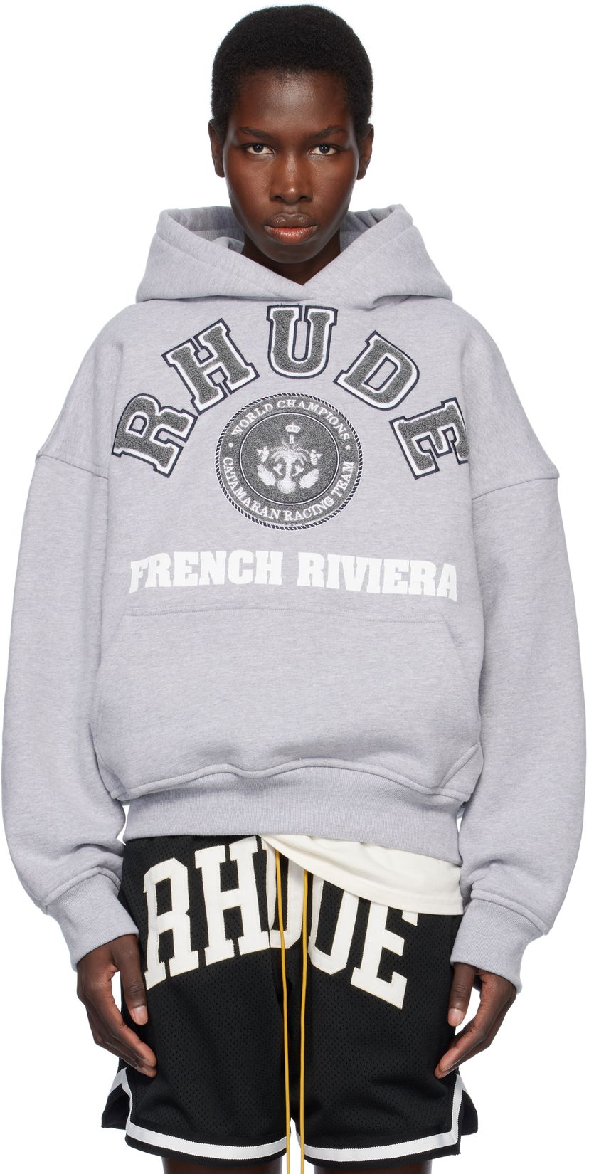 Світшоти Rhude Rhude French Riviera Patch Hoodie Сірий | RHSS25HO06012