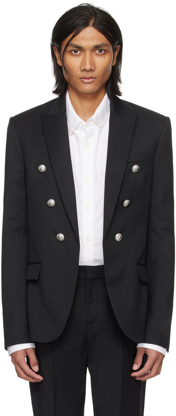 Пальто Balmain Open Front Blazer чорний | CH1SG075WB12