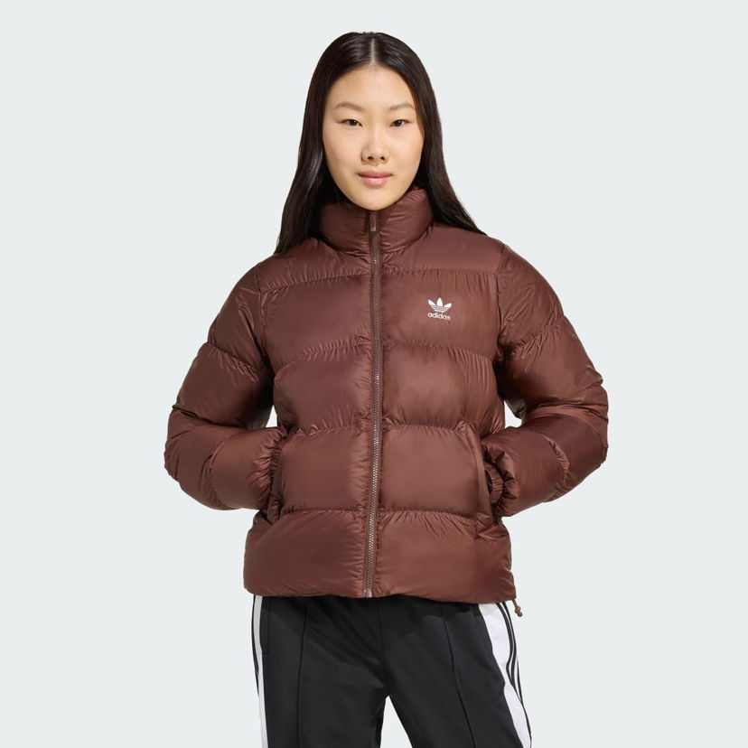 Пуховик adidas Performance Adicolor Short Puffer Jacket Коричневий | JX2948