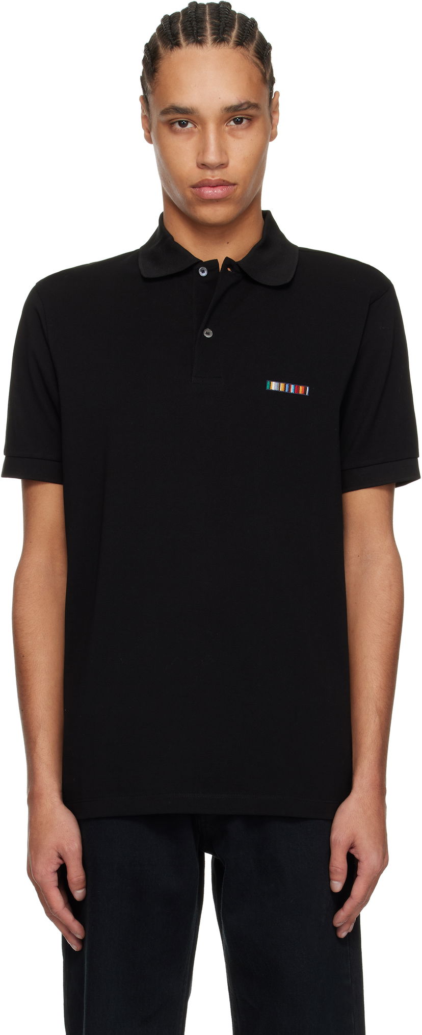 Сорочка поло Paul Smith Paul Smith Signature Stripe Logo Cotton Polo чорний | M1R-698P-NP4724-79