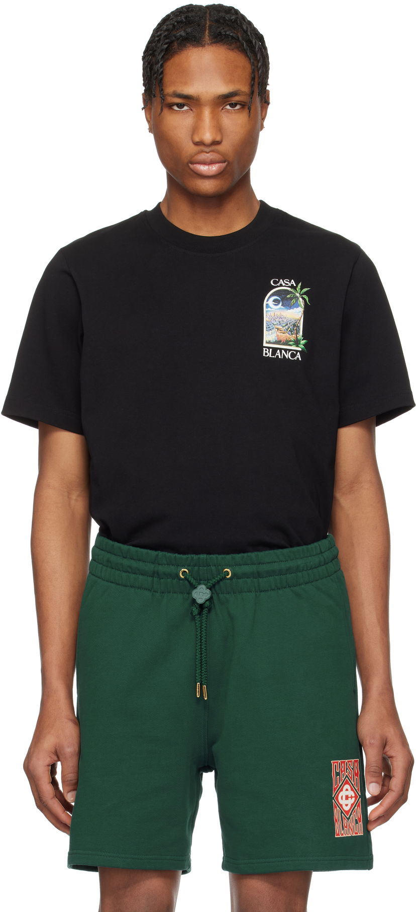 Футболка Casablanca Casablanca LA Night Graphic T-Shirt чорний | MS25-JTS-001-11