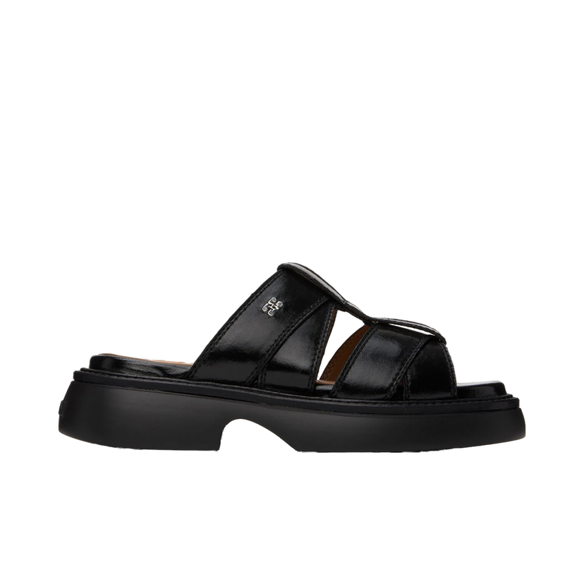 Кросівки та взуття GANNI Mule Leather Sandals чорний | S2623
