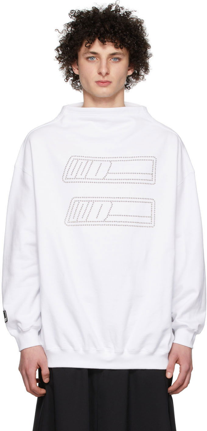 Світшоти We11done Rhinestone Embroidered Sweatshirt білий | WD-TS1-22-538-U-WH