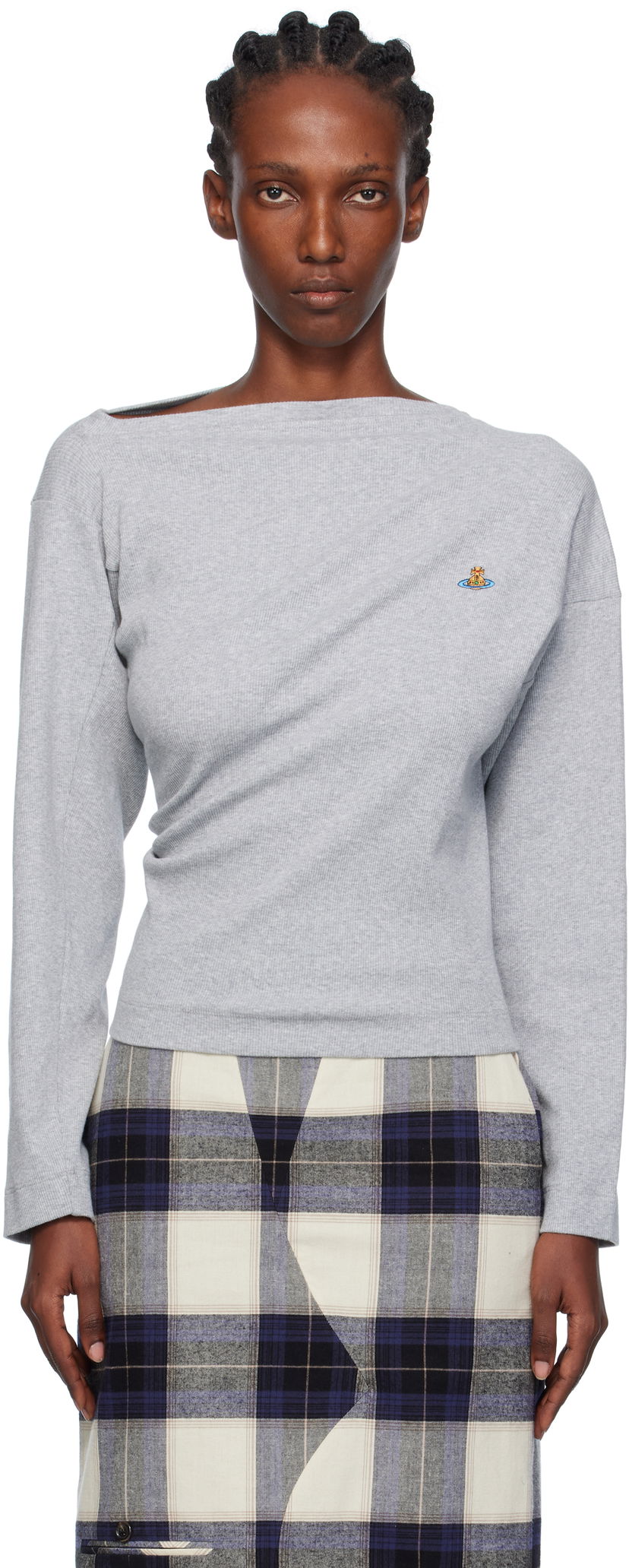 Футболка Vivienne Westwood Vivienne Westwood Hebo Long Sleeve T-Shirt Сірий | 3G01003Y-J009C-
