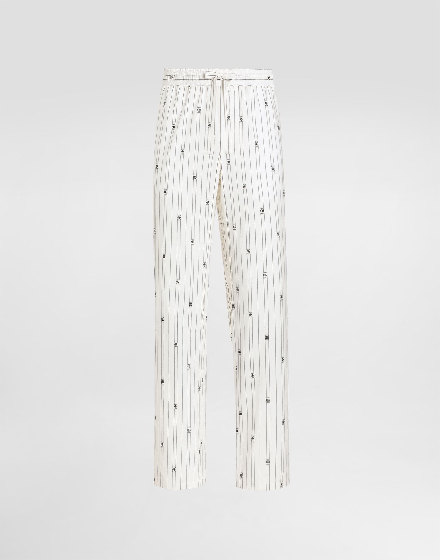 Штани Dolce & Gabbana Dolce & Gabbana Logo Striped Drawstring Trousers білий | GVRMATHJMQRS8350, 0