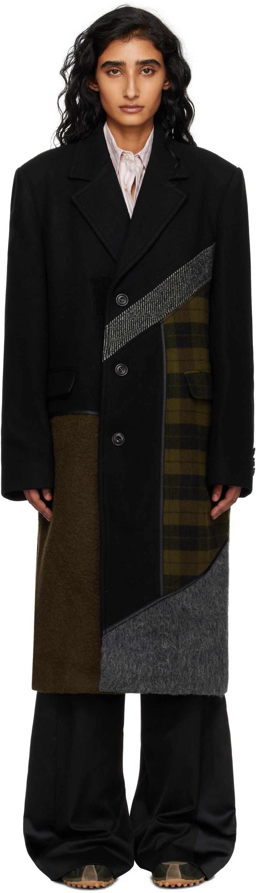 Пальто Andersson Bell Andersson Bell Patchwork Wool Coat чорний | awa709m