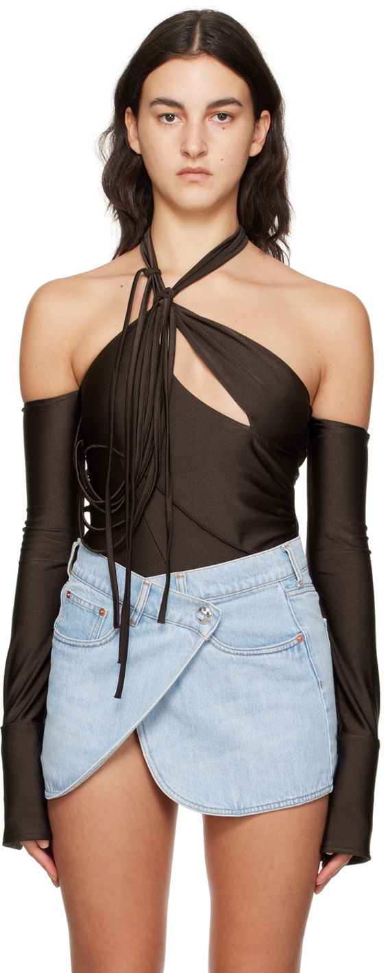 Боді Coperni Coperni Multi Strap Bodysuit Коричневий | COPJS68545