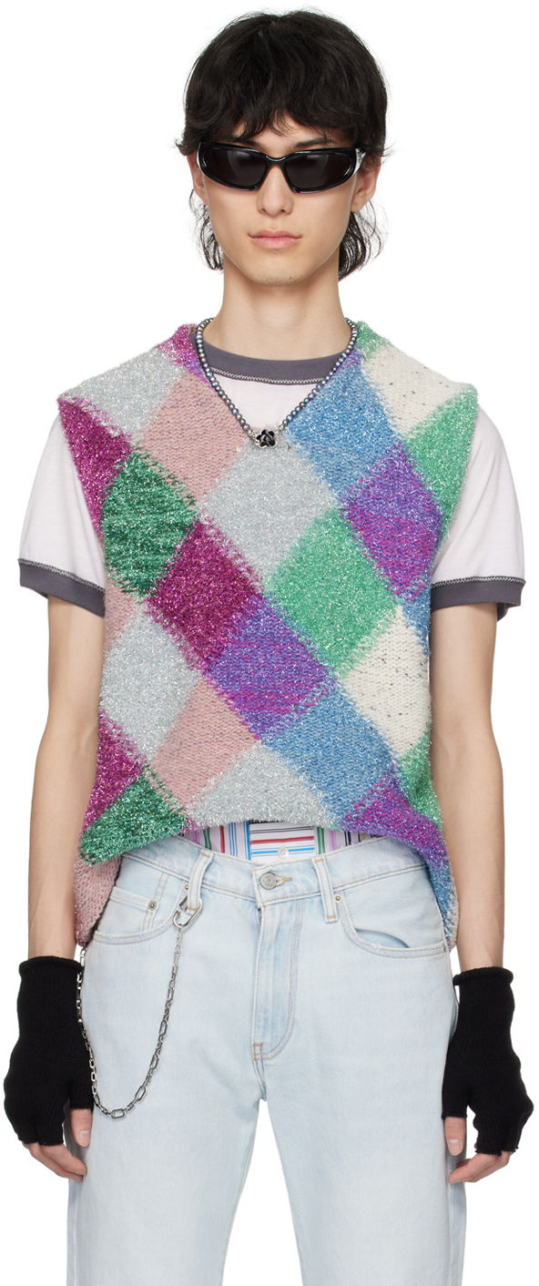 Cветр ERL ERL Argyle Knit Vest Фіолетовий | ERL08N002