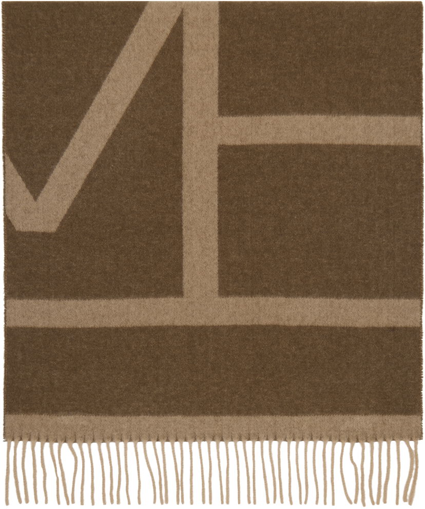 Шарф TOTEME TOTEME Monogram Jacquard Wool Scarf Коричневий | 234-WSC908-FB0050