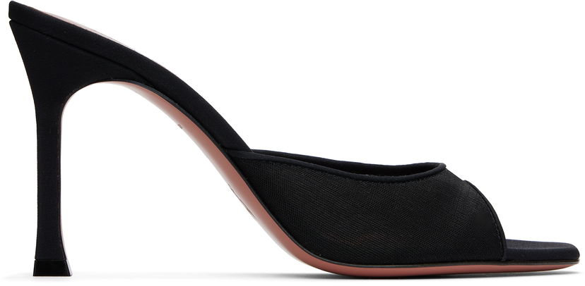 Аксесуари Amina Muaddi Amina Muaddi Alexa Mesh Slipper 95 Heeled Sandals чорний | ALEXA MESH SLIPPER